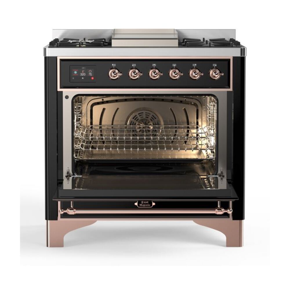 ILVE UM09F Majestic II 36 inch Dual Fuel Range with 6 Burners, Griddle