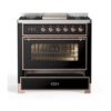 ILVE UM09F Majestic II 36 inch Dual Fuel Range with 6 Burners, Griddle