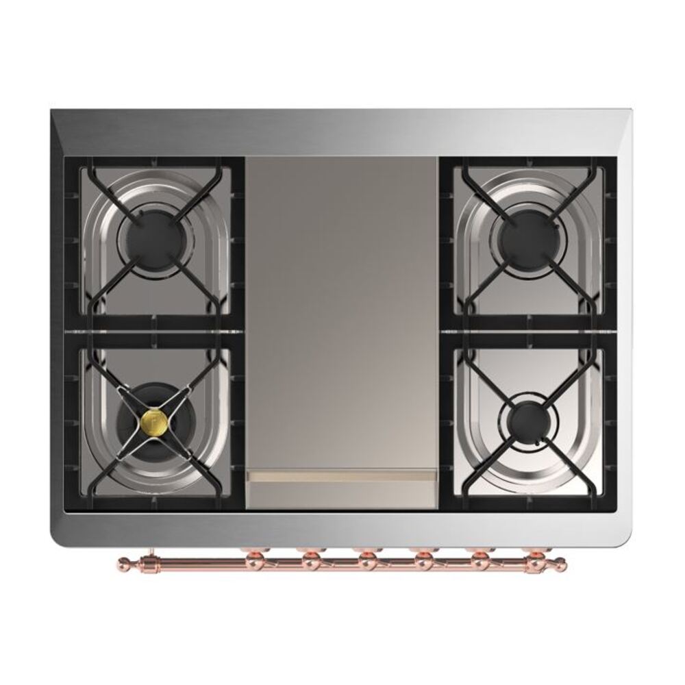 ILVE UM09F Majestic II 36 inch Dual Fuel Range with 6 Burners, Griddle