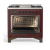ILVE UM09F Majestic II 36 inch Dual Fuel Range with 6 Burners, Griddle