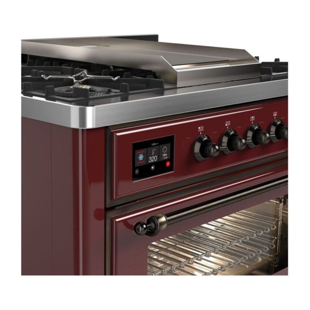ILVE UM09F Majestic II 36 inch Dual Fuel Range with 6 Burners, Griddle