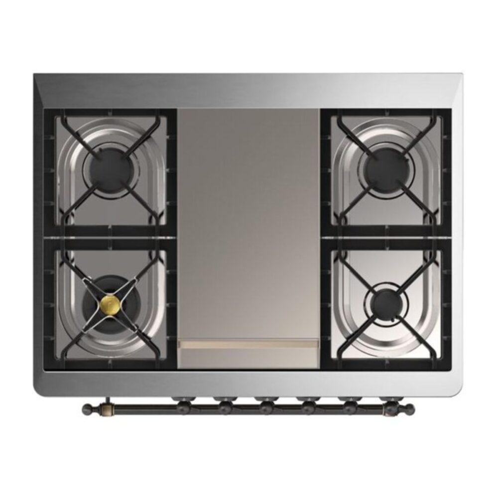 ILVE UM09F Majestic II 36 inch Dual Fuel Range with 6 Burners, Griddle