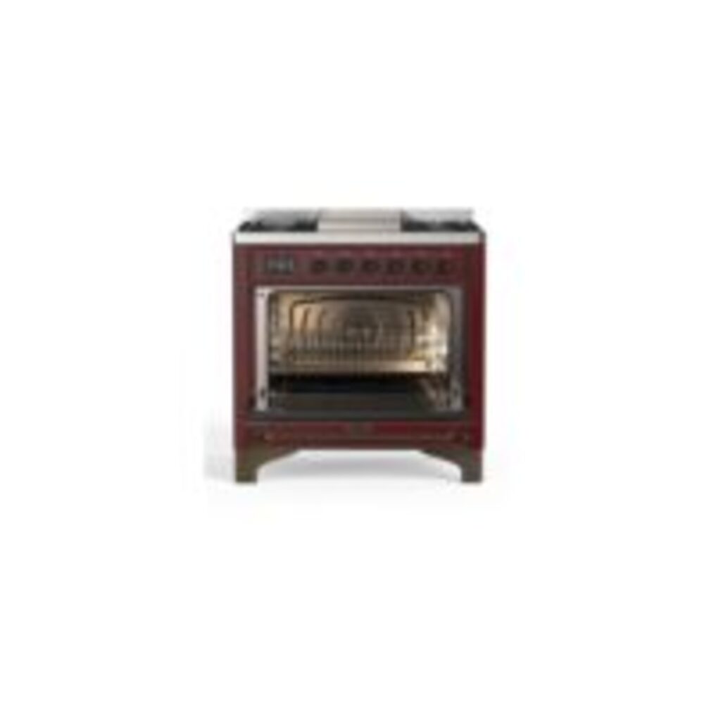 ILVE UM09F Majestic II 36 inch Dual Fuel Range with 6 Burners, Griddle