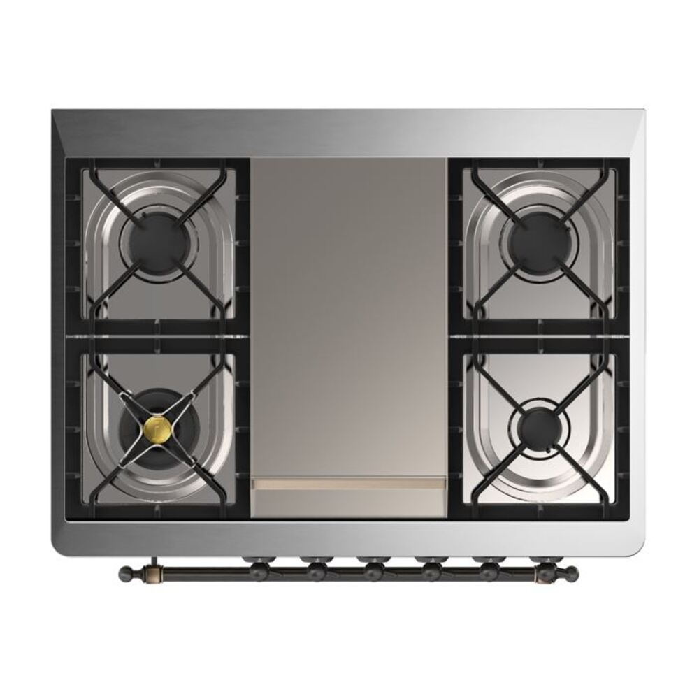 ILVE UM09F Majestic II 36 inch Dual Fuel Range with 6 Burners, Griddle