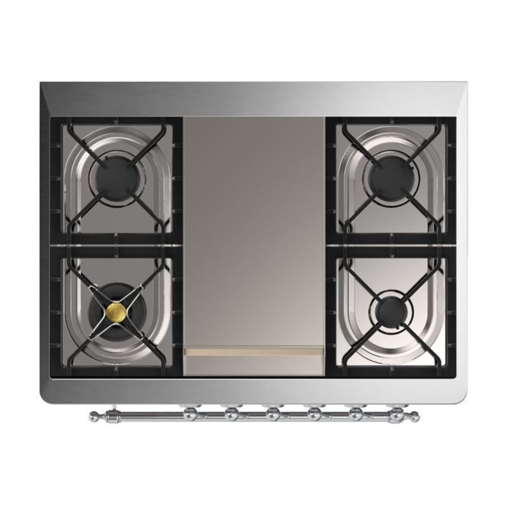 ILVE UM09F Majestic II 36 inch Dual Fuel Range with 6 Burners, Griddle