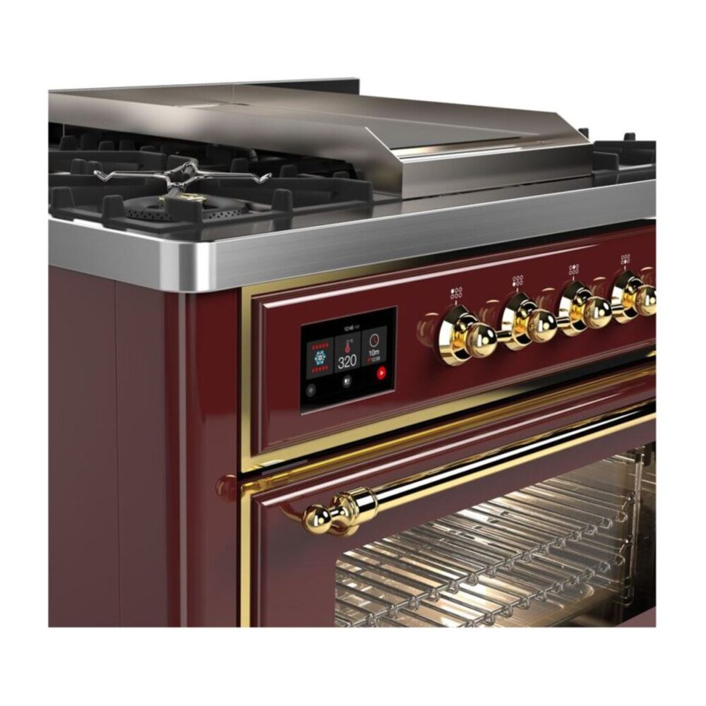 ILVE UM09F Majestic II 36 inch Dual Fuel Range with 6 Burners, Griddle