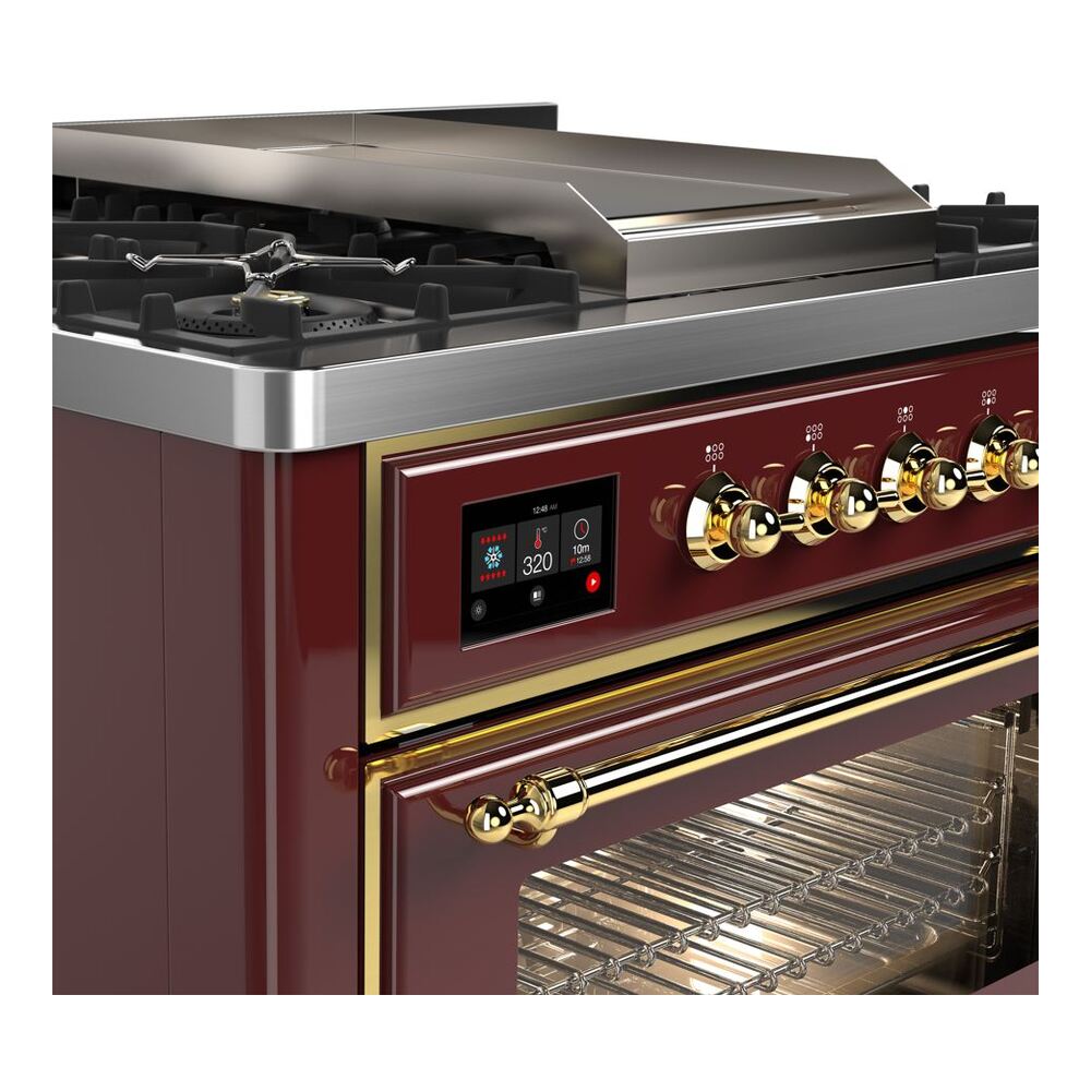 ILVE UM09F Majestic II 36 inch Dual Fuel Range with 6 Burners, Griddle
