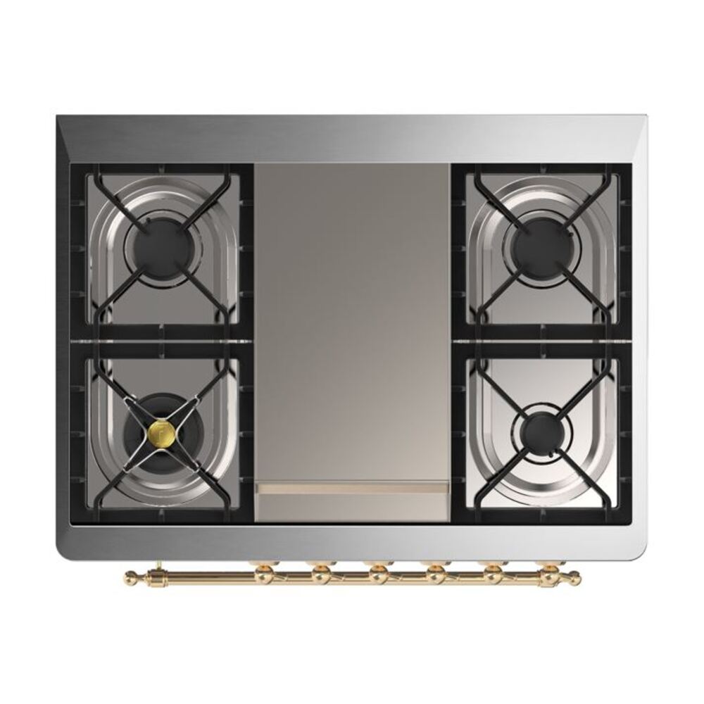 ILVE UM09F Majestic II 36 inch Dual Fuel Range with 6 Burners, Griddle