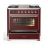 ILVE UM09F Majestic II 36 inch Dual Fuel Range with 6 Burners, Griddle