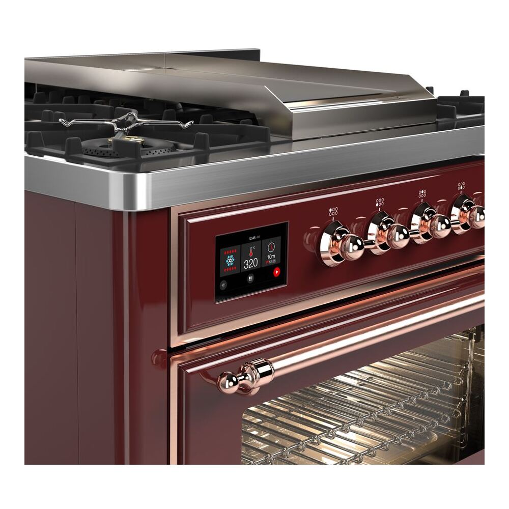 ILVE UM09F Majestic II 36 inch Dual Fuel Range with 6 Burners, Griddle