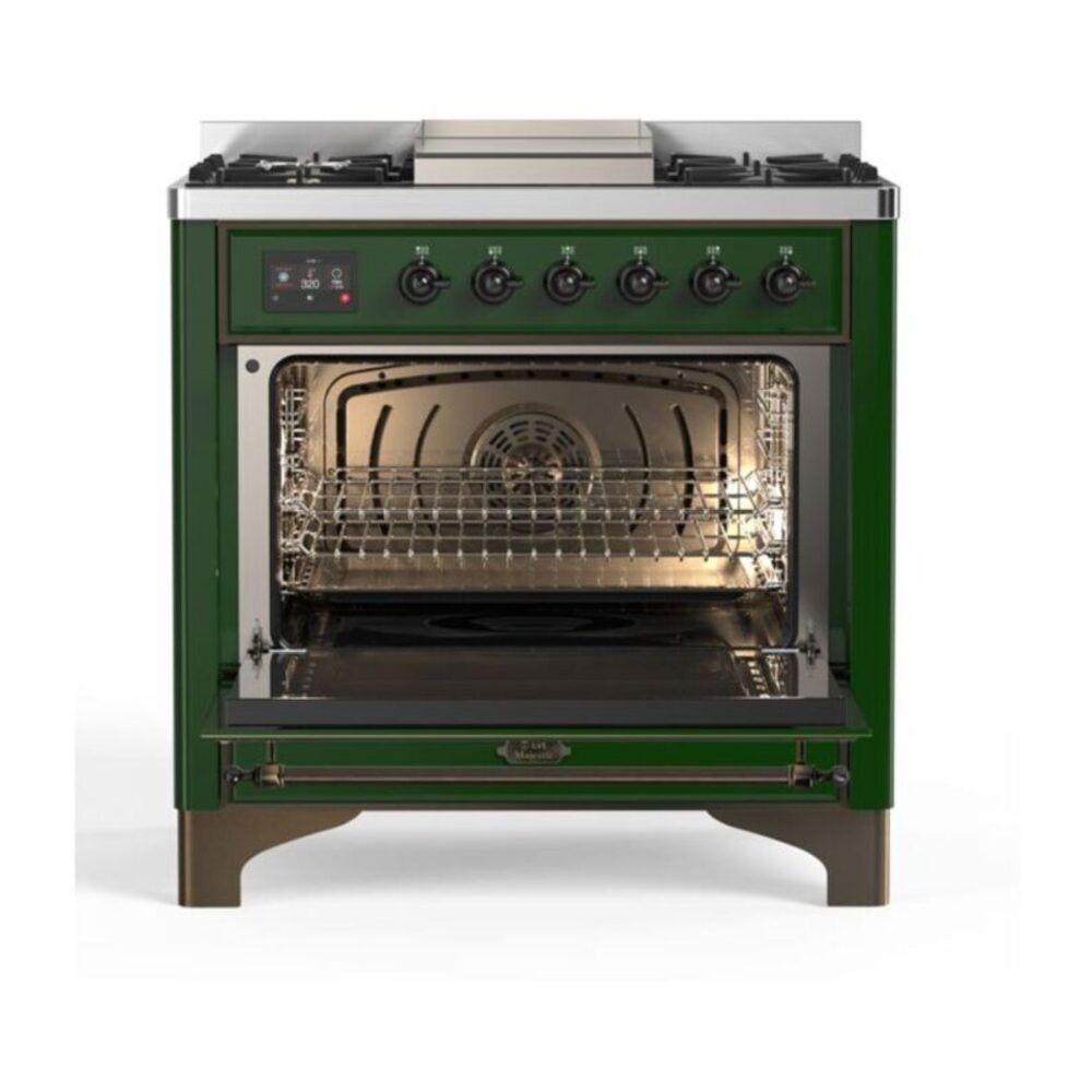 ILVE UM09F Majestic II 36 inch Dual Fuel Range with 6 Burners, Griddle