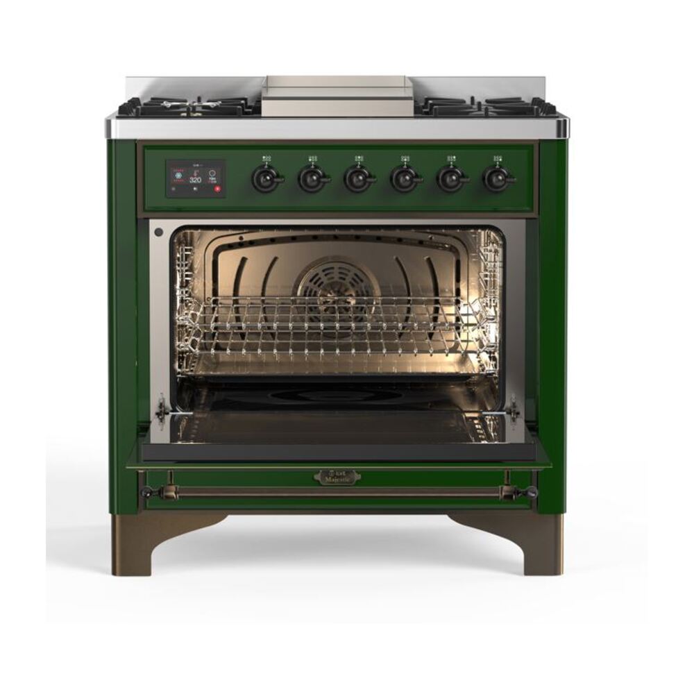 ILVE UM09F Majestic II 36 inch Dual Fuel Range with 6 Burners, Griddle