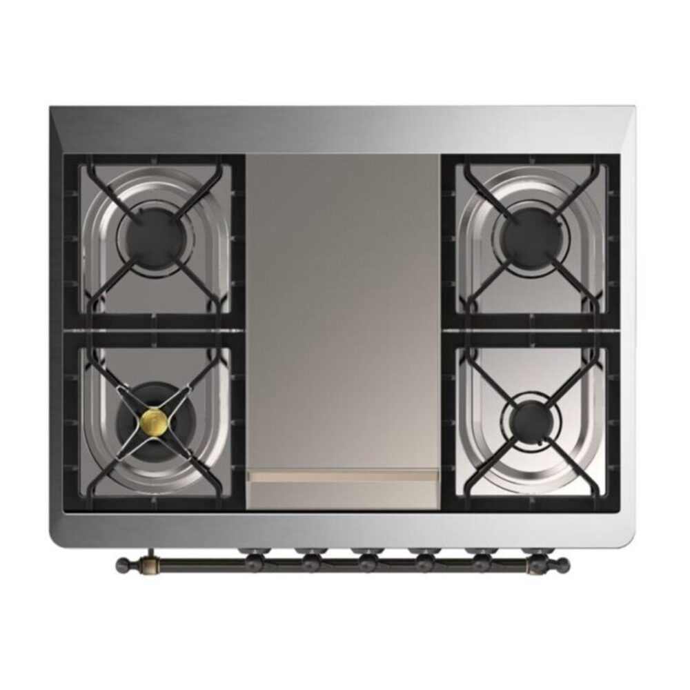 ILVE UM09F Majestic II 36 inch Dual Fuel Range with 6 Burners, Griddle