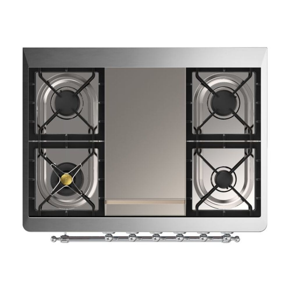 ILVE UM09F Majestic II 36 inch Dual Fuel Range with 6 Burners, Griddle