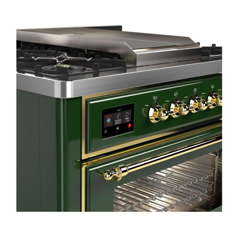 ILVE UM09F Majestic II 36 inch Dual Fuel Range with 6 Burners, Griddle