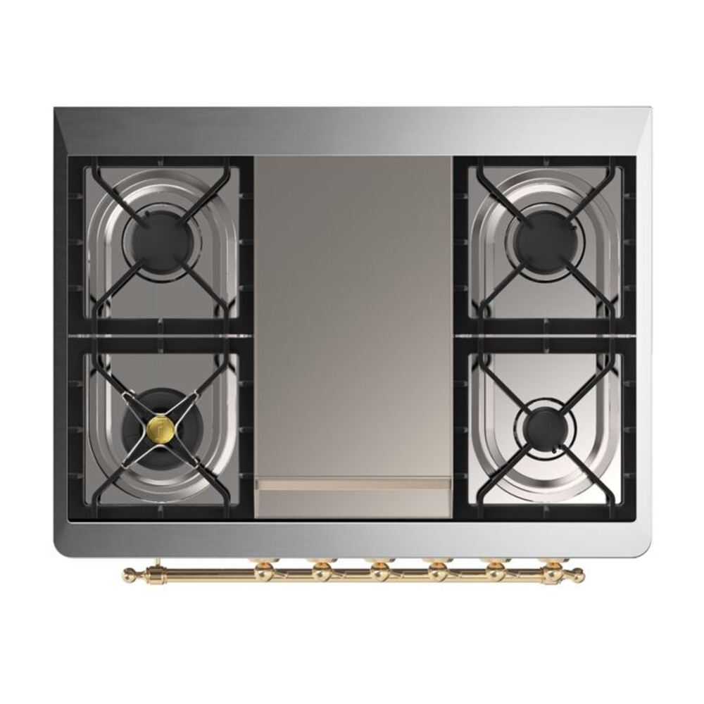 ILVE UM09F Majestic II 36 inch Dual Fuel Range with 6 Burners, Griddle