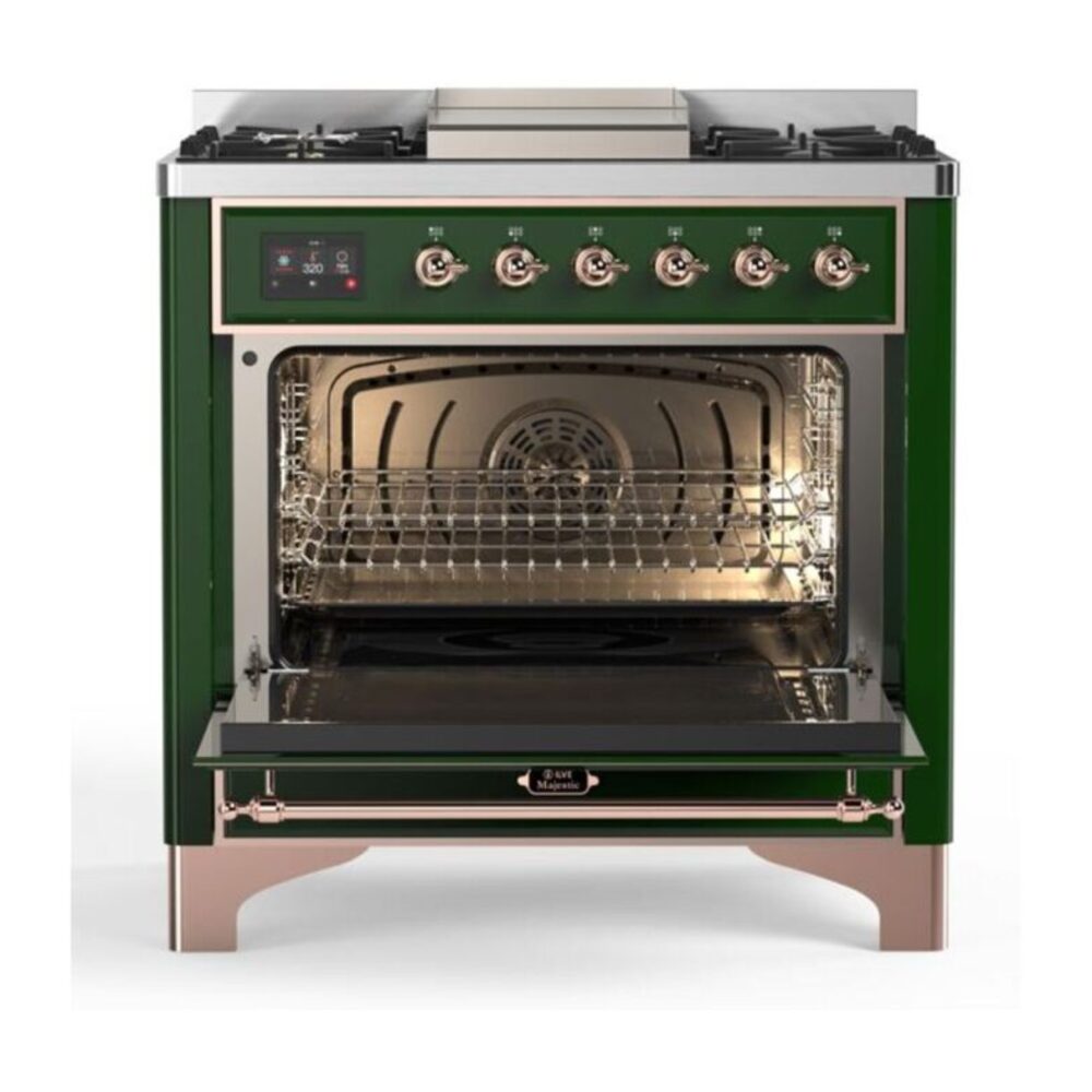 ILVE UM09F Majestic II 36 inch Dual Fuel Range with 6 Burners, Griddle