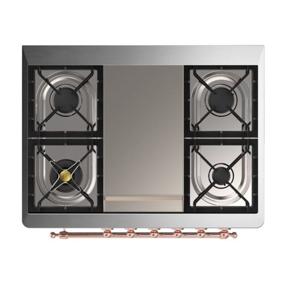 ILVE UM09F Majestic II 36 inch Dual Fuel Range with 6 Burners, Griddle