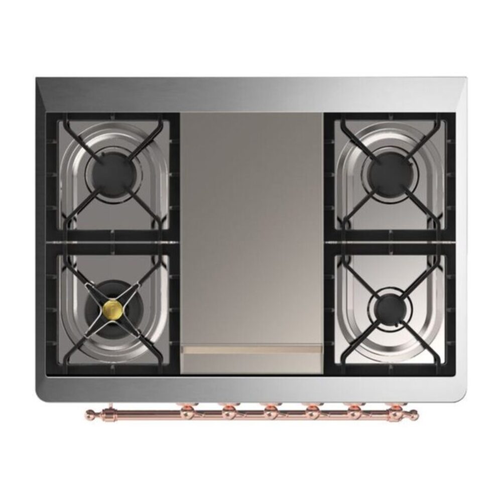 ILVE UM09F Majestic II 36 inch Dual Fuel Range with 6 Burners, Griddle
