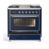 ILVE UM09F Majestic II 36 inch Dual Fuel Range with 6 Burners, Griddle