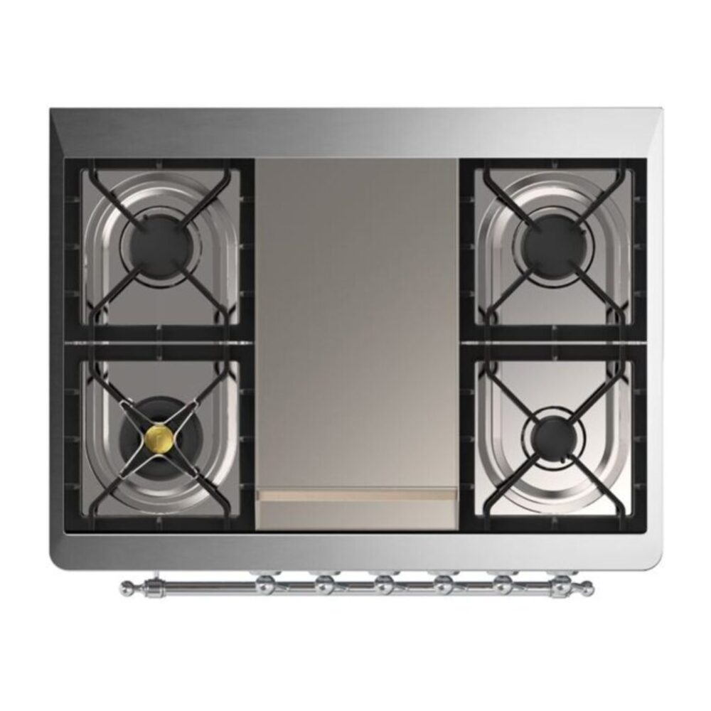 ILVE UM09F Majestic II 36 inch Dual Fuel Range with 6 Burners, Griddle