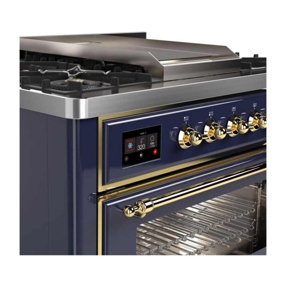 ILVE UM09F Majestic II 36 inch Dual Fuel Range with 6 Burners, Griddle