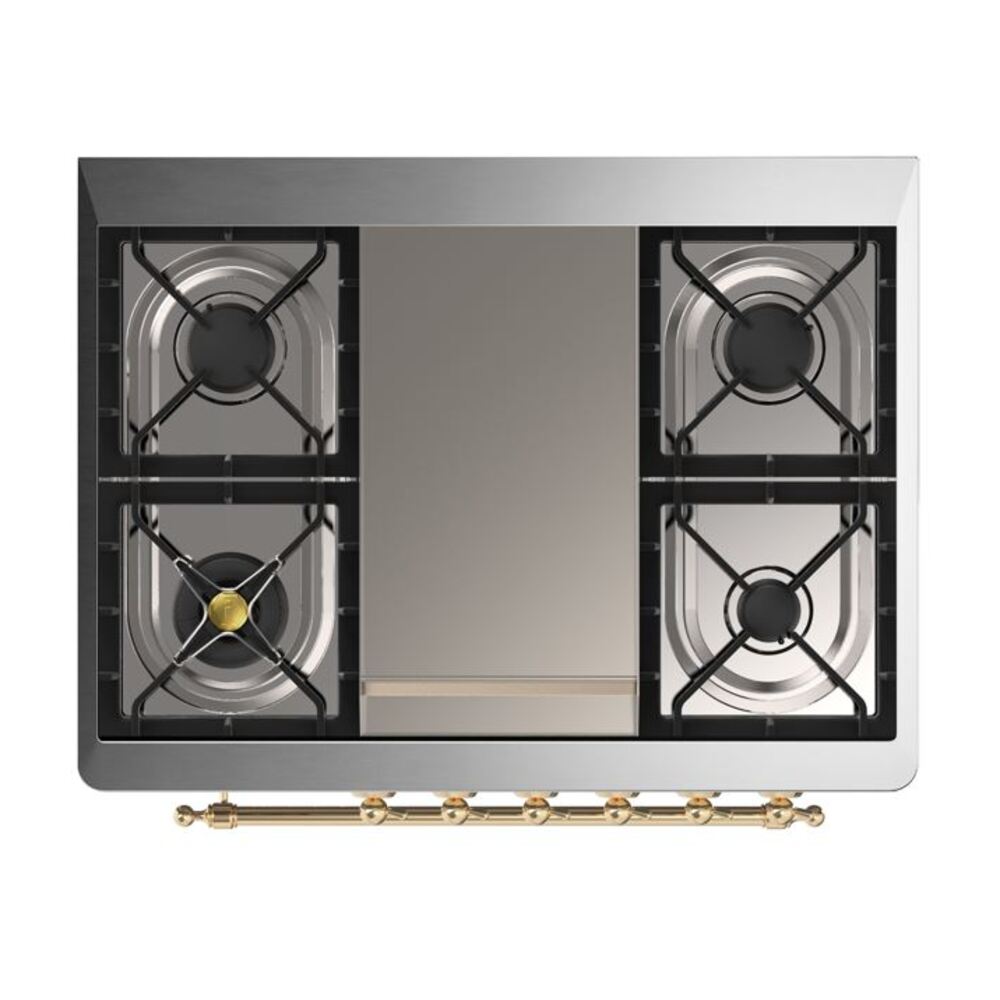 ILVE UM09F Majestic II 36 inch Dual Fuel Range with 6 Burners, Griddle