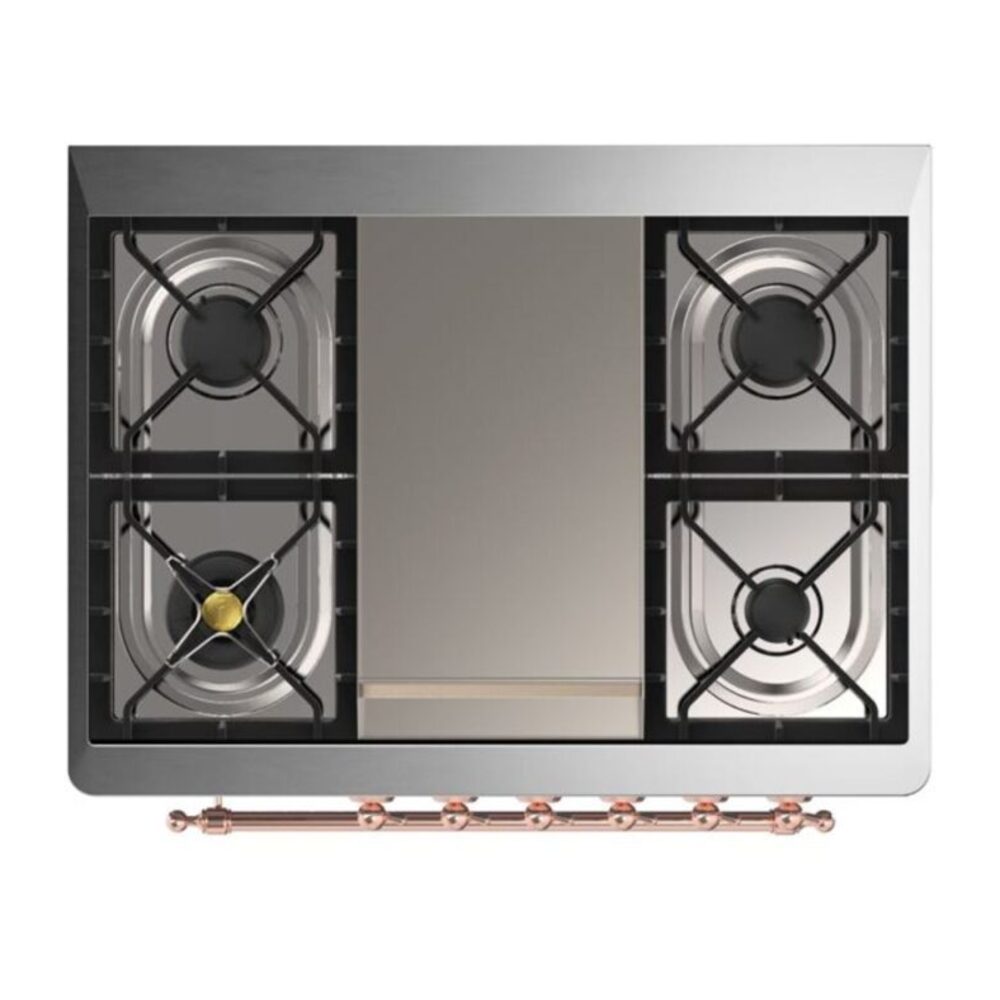 ILVE UM09F Majestic II 36 inch Dual Fuel Range with 6 Burners, Griddle