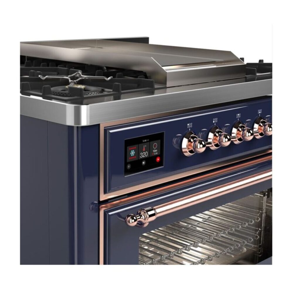 ILVE UM09F Majestic II 36 inch Dual Fuel Range with 6 Burners, Griddle