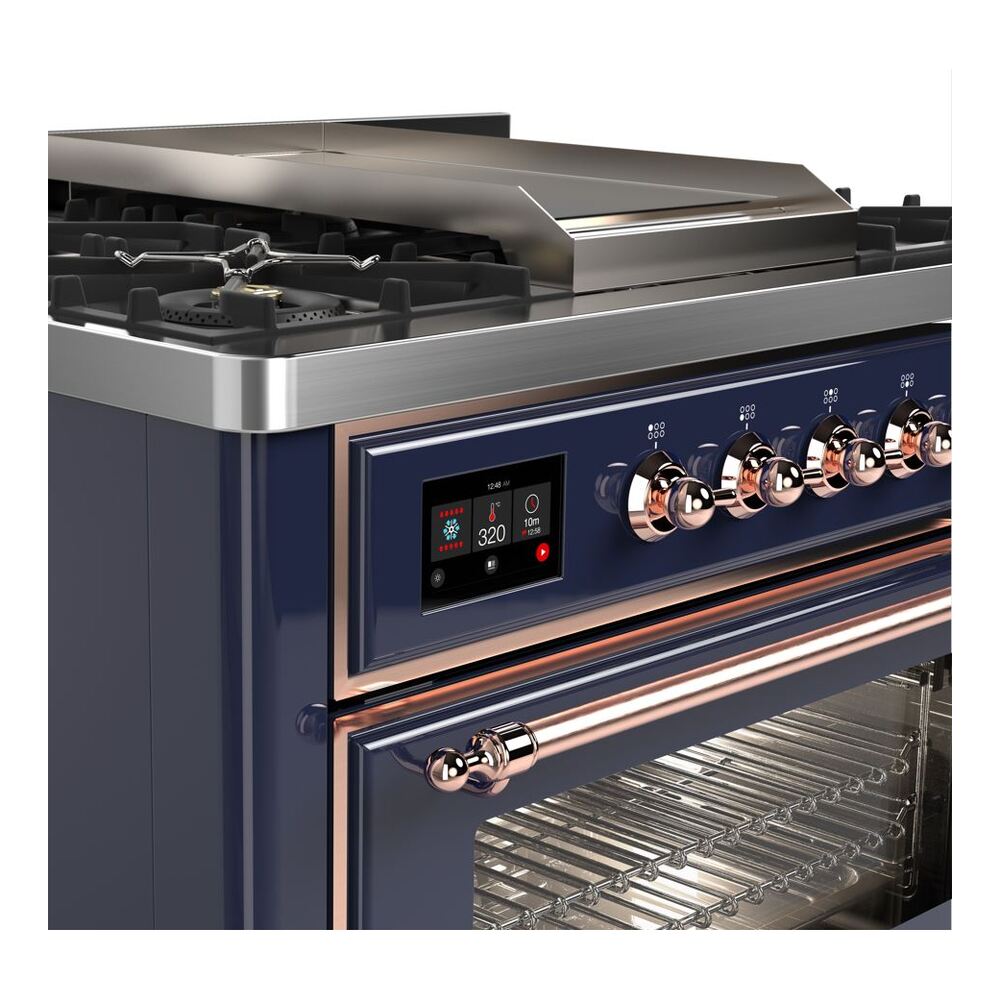 ILVE UM09F Majestic II 36 inch Dual Fuel Range with 6 Burners, Griddle