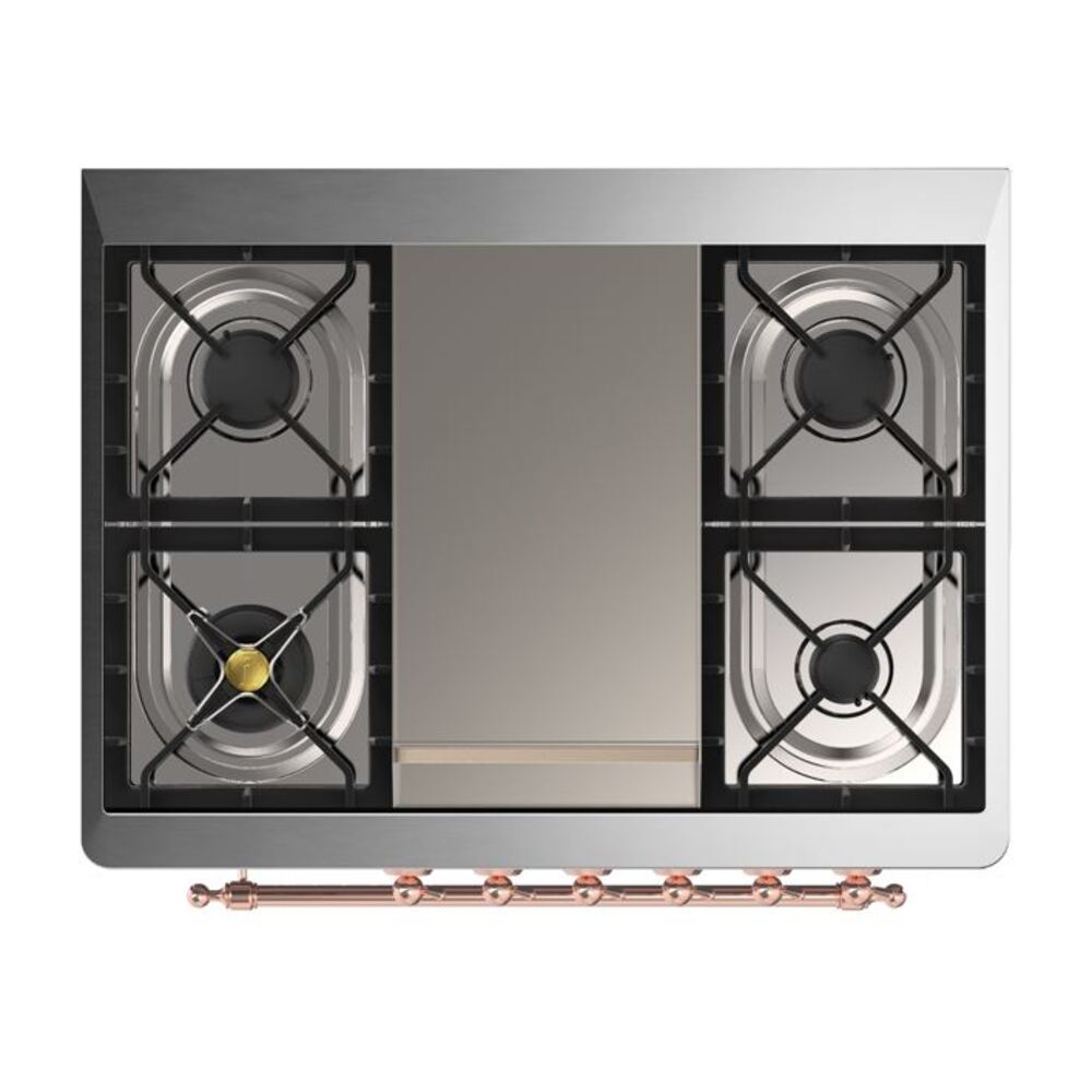 ILVE UM09F Majestic II 36 inch Dual Fuel Range with 6 Burners, Griddle