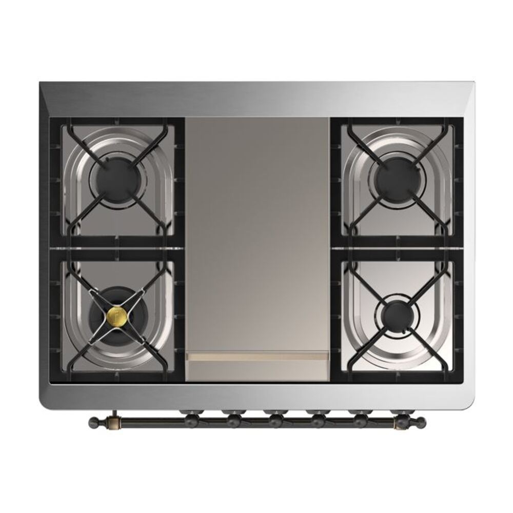 ILVE UM09F Majestic II 36 inch Dual Fuel Range with 6 Burners, Griddle