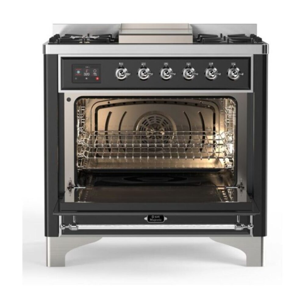 ILVE UM09F Majestic II 36 inch Dual Fuel Range with 6 Burners, Griddle