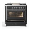 ILVE UM09F Majestic II 36 inch Dual Fuel Range with 6 Burners, Griddle