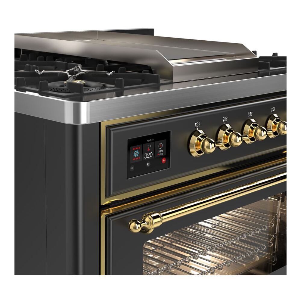 ILVE UM09F Majestic II 36 inch Dual Fuel Range with 6 Burners, Griddle