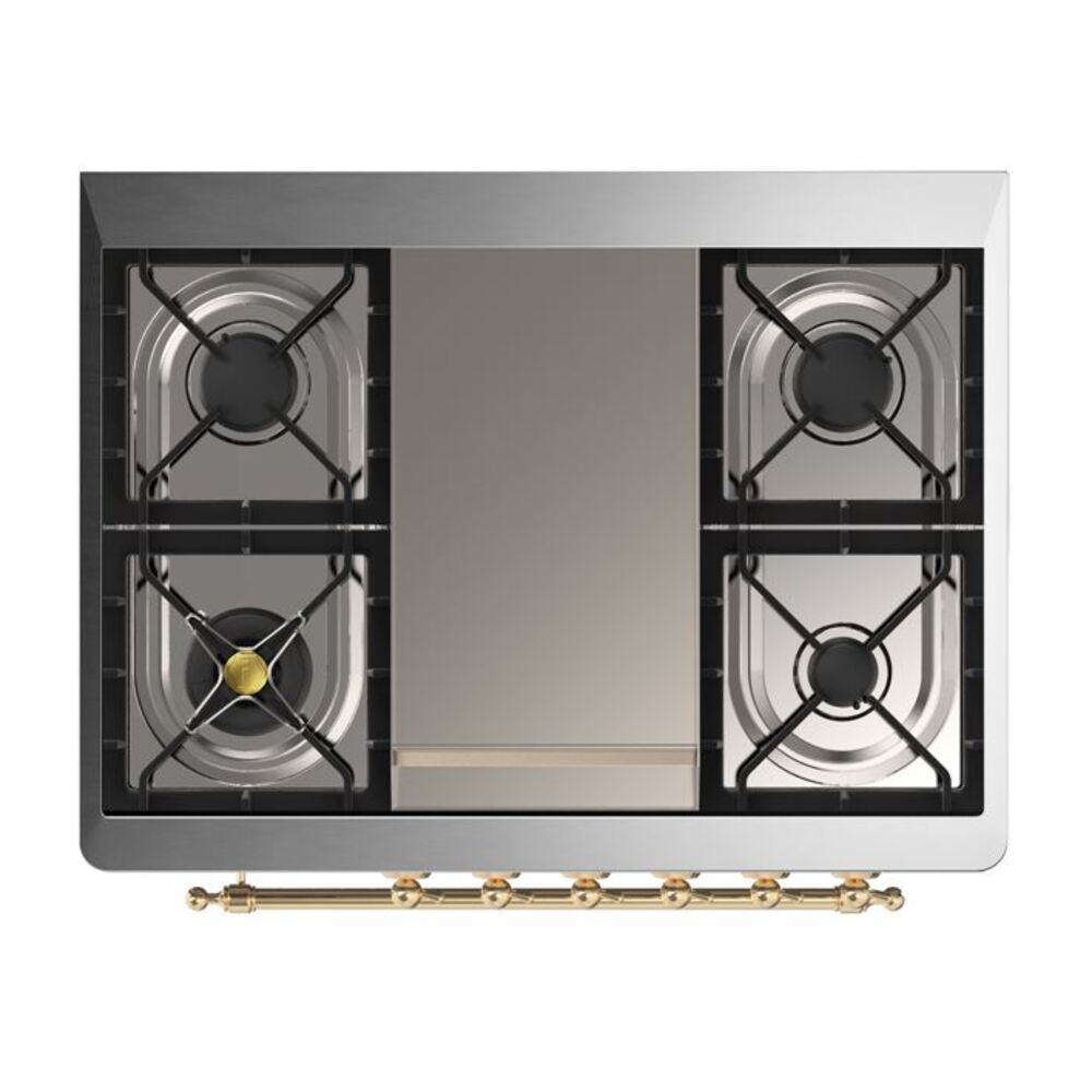 ILVE UM09F Majestic II 36 inch Dual Fuel Range with 6 Burners, Griddle