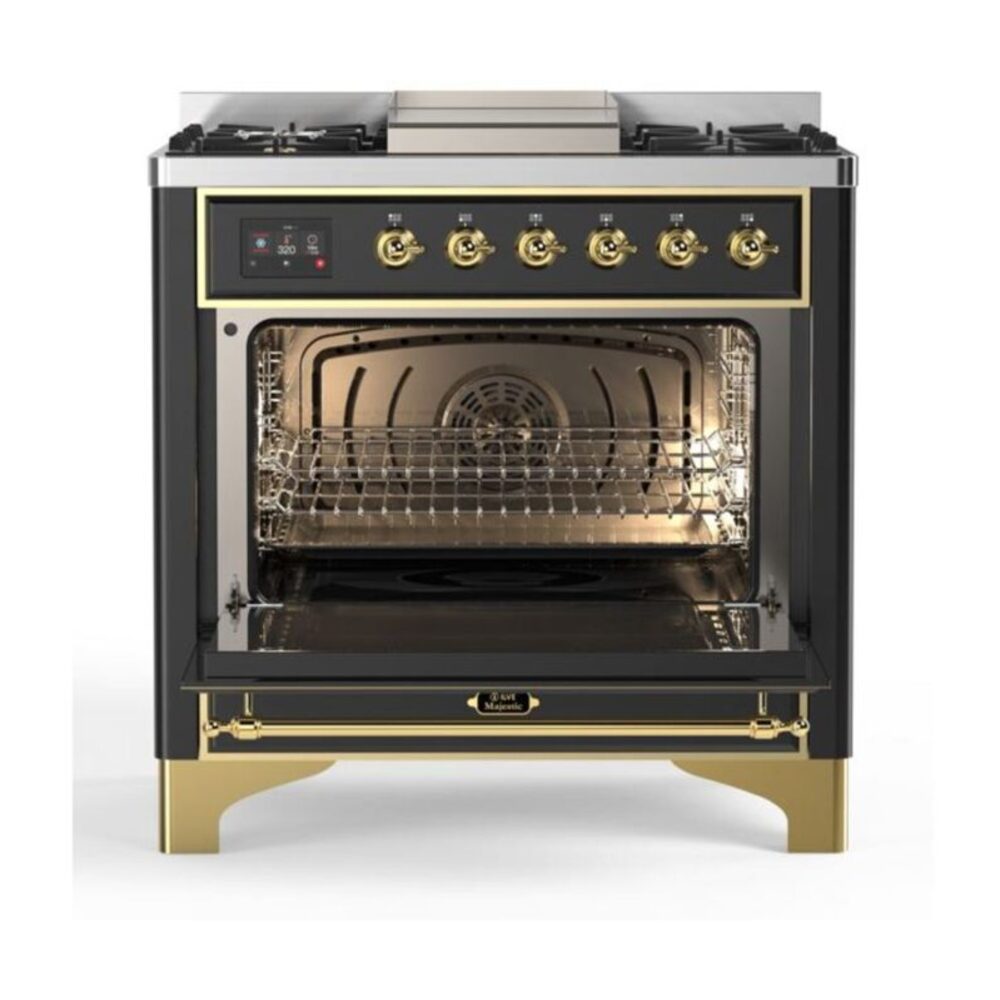 ILVE UM09F Majestic II 36 inch Dual Fuel Range with 6 Burners, Griddle