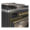 ILVE UM09F Majestic II 36 inch Dual Fuel Range with 6 Burners, Griddle