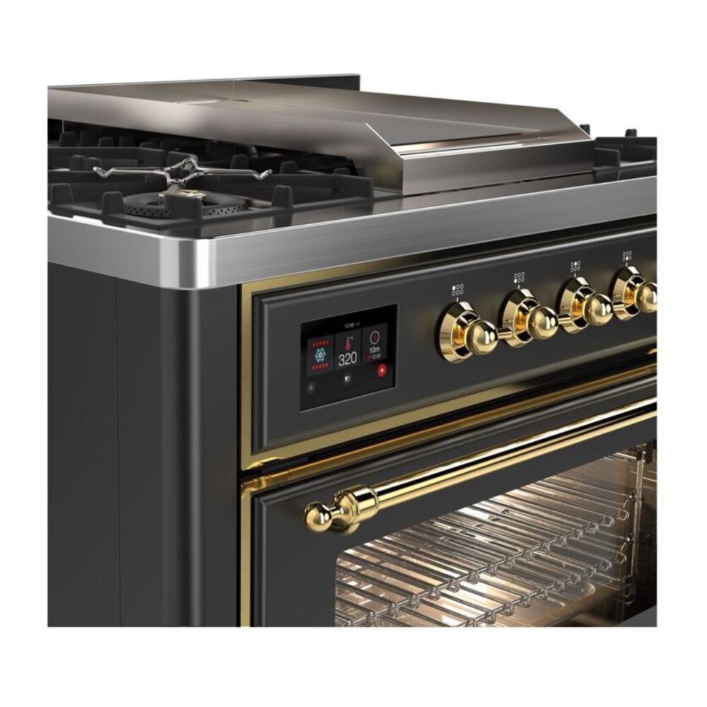 ILVE UM09F Majestic II 36 inch Dual Fuel Range with 6 Burners, Griddle