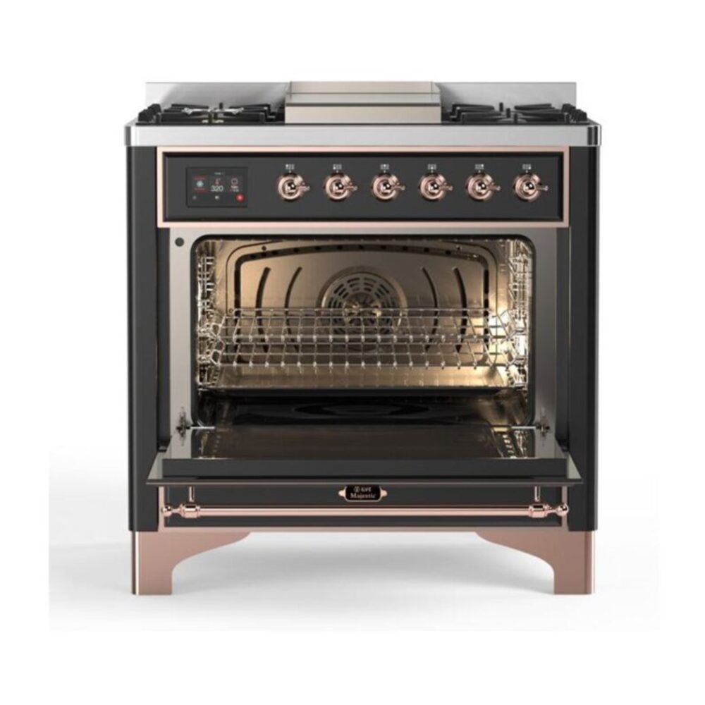ILVE UM09F Majestic II 36 inch Dual Fuel Range with 6 Burners, Griddle