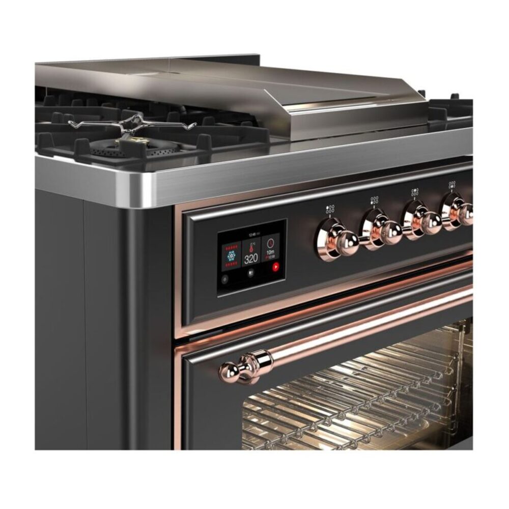 ILVE UM09F Majestic II 36 inch Dual Fuel Range with 6 Burners, Griddle