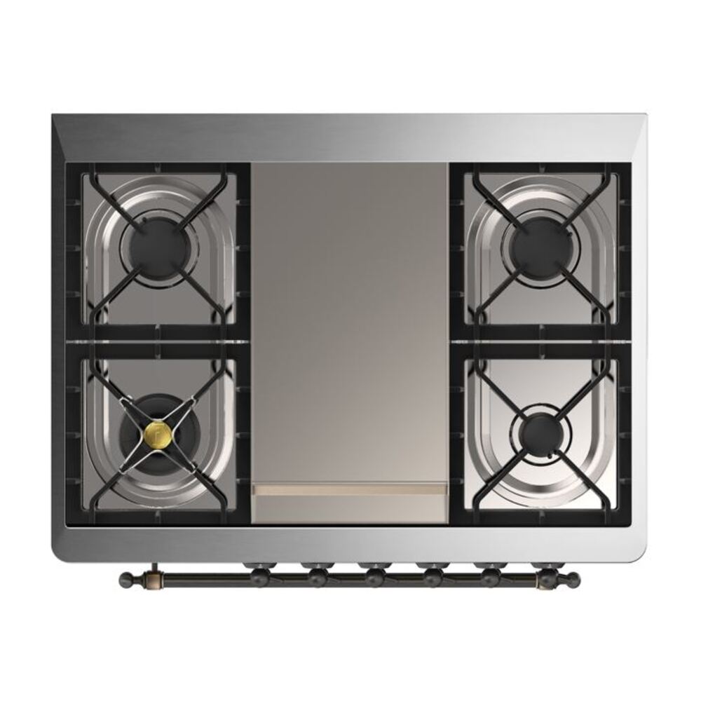 ILVE UM09F Majestic II 36 inch Dual Fuel Range with 6 Burners, Griddle