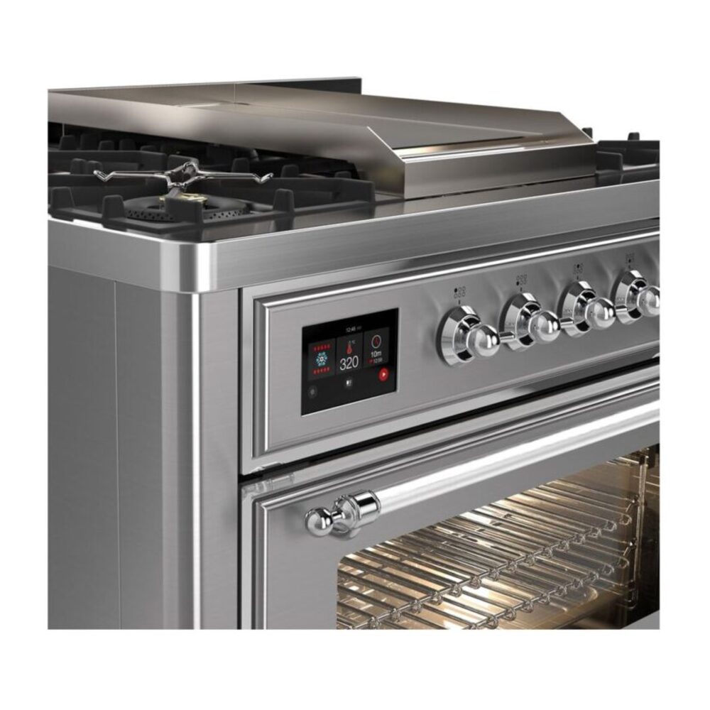 ILVE UM09F Majestic II 36 inch Dual Fuel Range with 6 Burners, Griddle