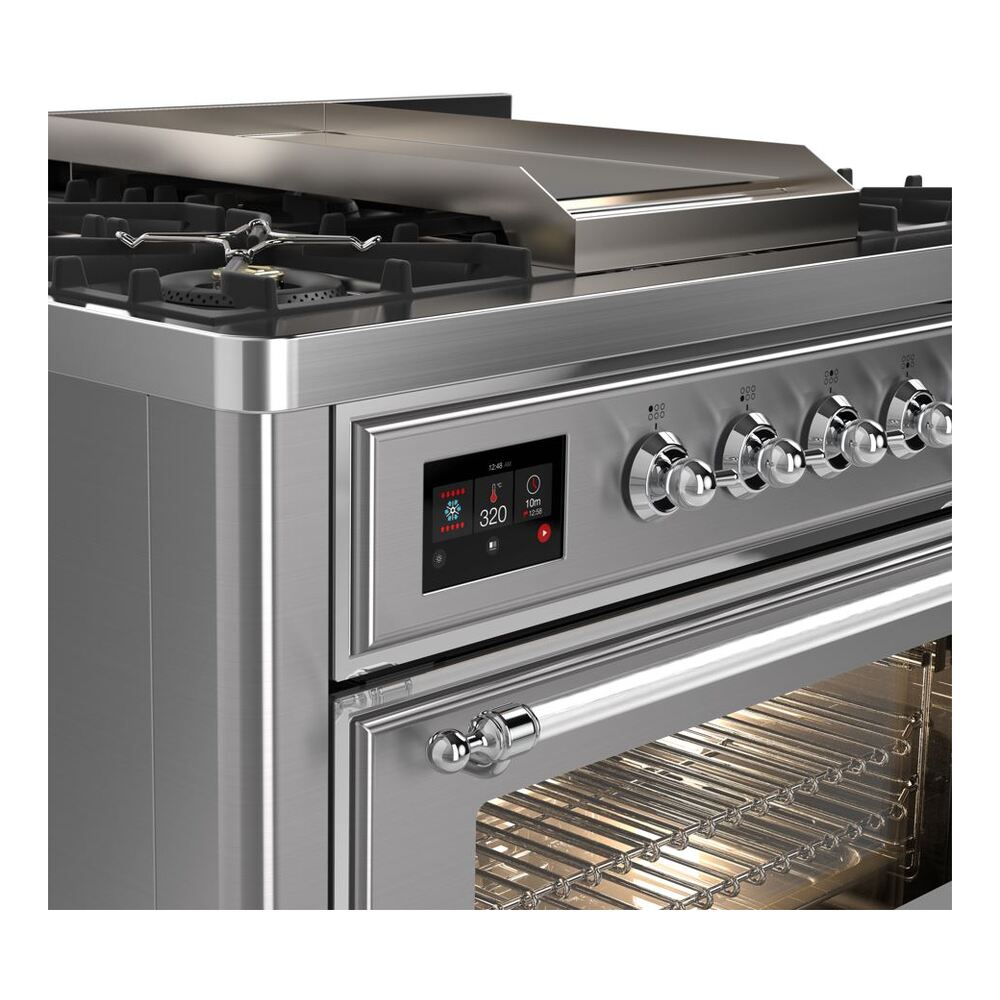 ILVE UM09F Majestic II 36 inch Dual Fuel Range with 6 Burners, Griddle