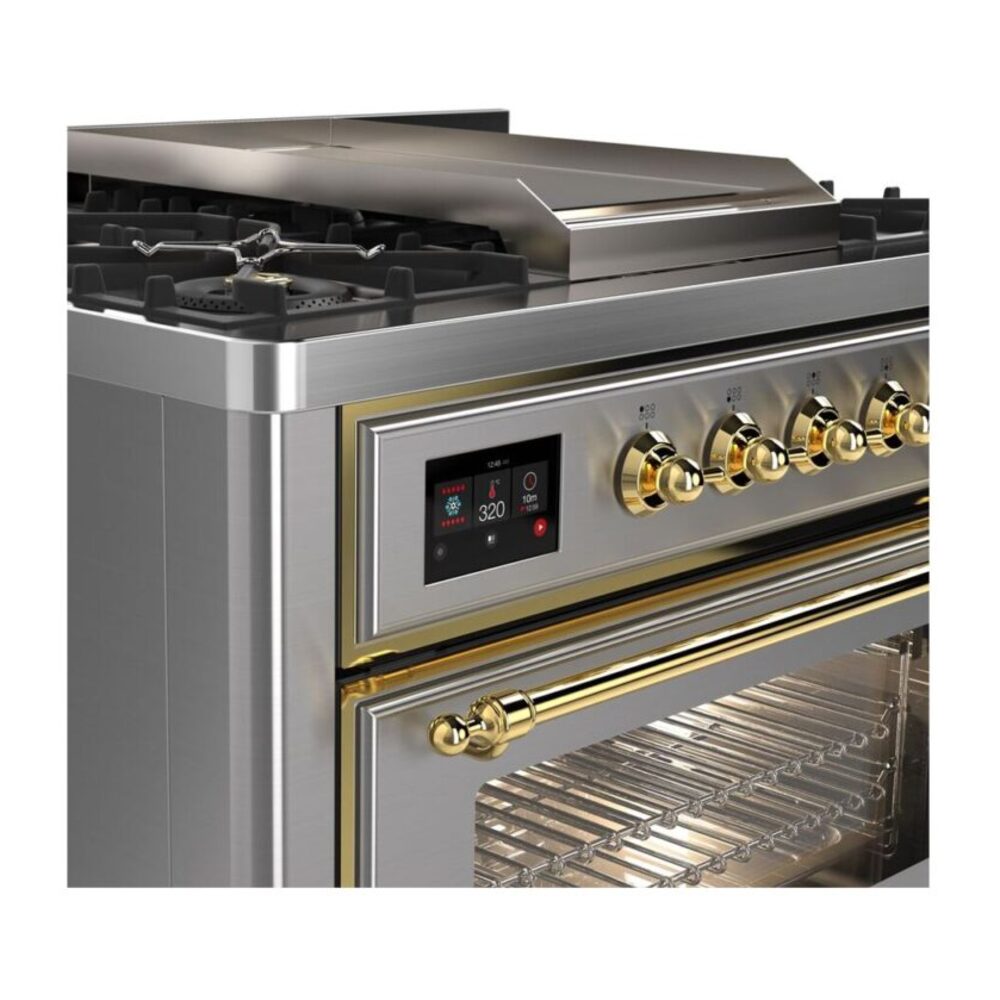 ILVE UM09F Majestic II 36 inch Dual Fuel Range with 6 Burners, Griddle