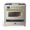 ILVE UM09F Majestic II 36 inch Dual Fuel Range with 6 Burners, Griddle