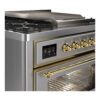 ILVE UM09F Majestic II 36 inch Dual Fuel Range with 6 Burners, Griddle