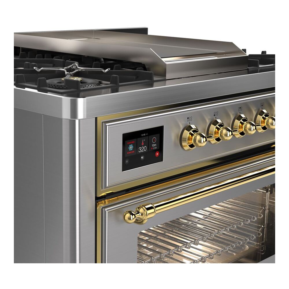 ILVE UM09F Majestic II 36 inch Dual Fuel Range with 6 Burners, Griddle