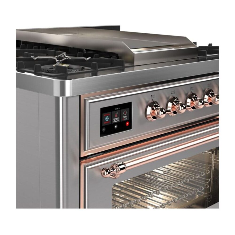 ILVE UM09F Majestic II 36 inch Dual Fuel Range with 6 Burners, Griddle