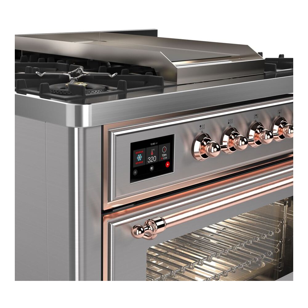ILVE UM09F Majestic II 36 inch Dual Fuel Range with 6 Burners, Griddle